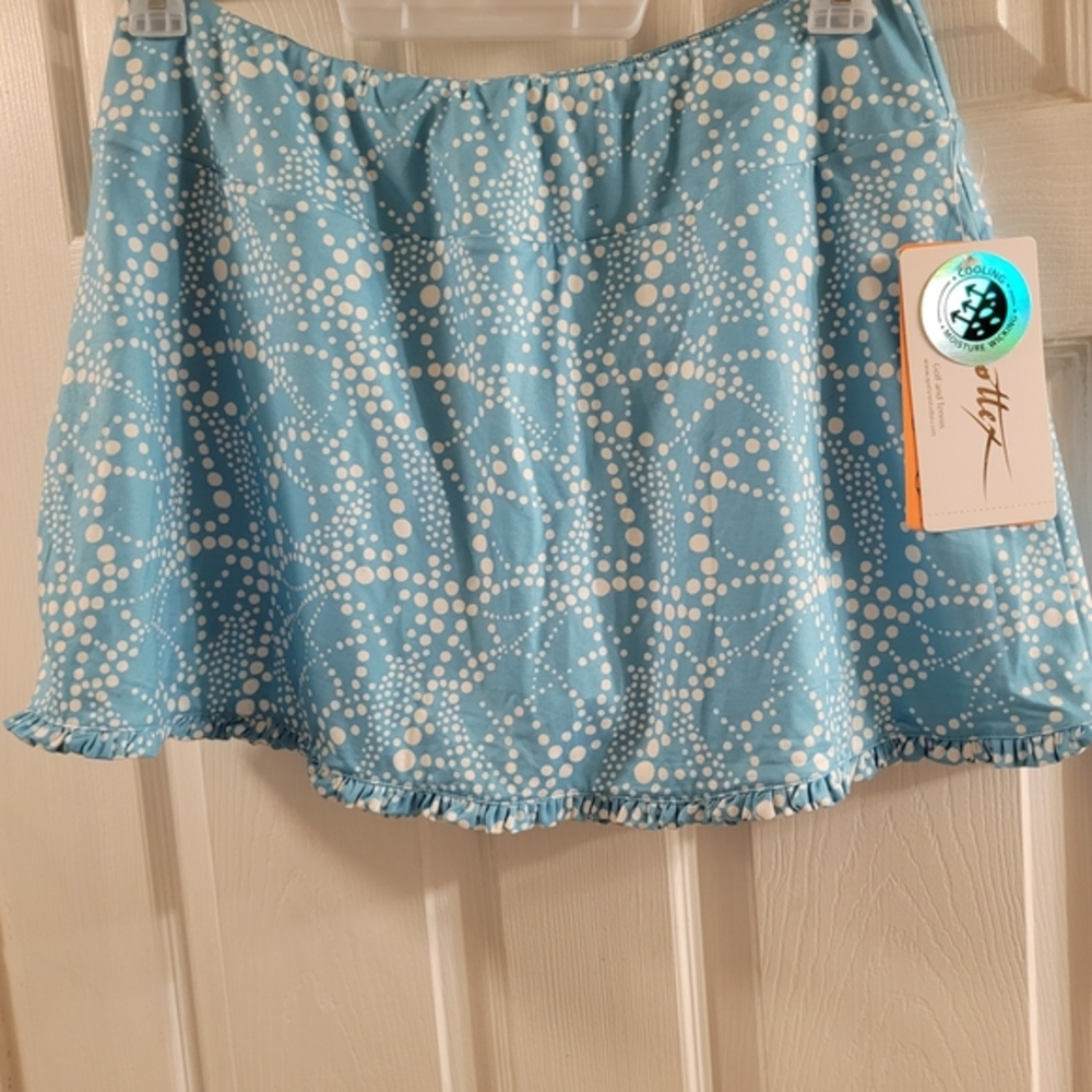 Blue With White Pattern Women's Skort Size XL Cooling/quick Dry